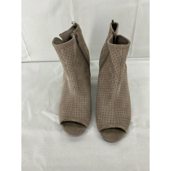 Old Navy Women's Peep Toe Chunky Heel Booties Brown Size 10 - Picture 2 of 9